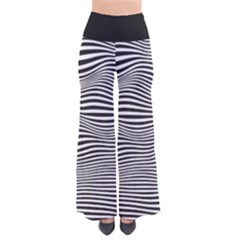 Retro Psychedelic Waves Pattern 80s Black And White So Vintage Palazzo Pants by genx