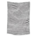 Retro Psychedelic Waves pattern 80s Black and White Large Tapestry View1