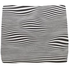 Retro Psychedelic Waves Pattern 80s Black And White Seat Cushion