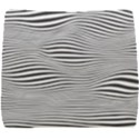 Retro Psychedelic Waves pattern 80s Black and White Seat Cushion View1