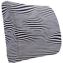 Retro Psychedelic Waves pattern 80s Black and White Seat Cushion View2