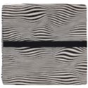 Retro Psychedelic Waves pattern 80s Black and White Seat Cushion View4