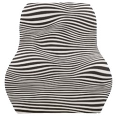 Retro Psychedelic Waves Pattern 80s Black And White Car Seat Back Cushion  by genx