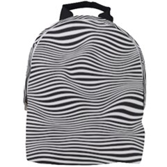 Retro Psychedelic Waves Pattern 80s Black And White Mini Full Print Backpack by genx