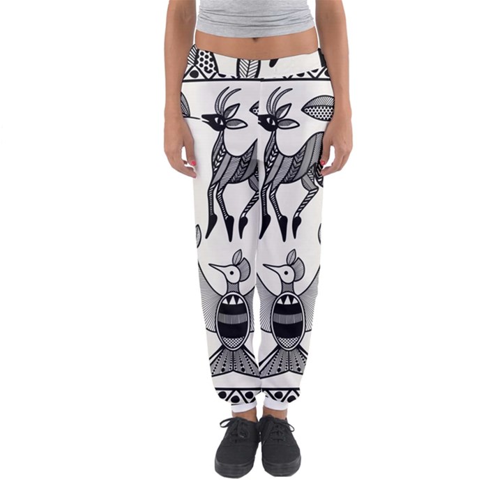 African Senufo Korhogo Tribal Ethnic Art Elements Vector Women s Jogger Sweatpants