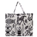 African Senufo Korhogo Tribal Ethnic Art Elements Vector Zipper Large Tote Bag View1