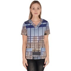 Ohio Statehouse Women s V-neck Scrub Top by Riverwoman