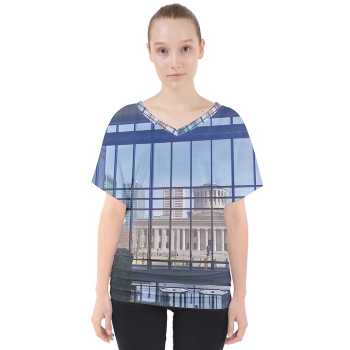 Ohio Statehouse V-Neck Dolman Drape Top