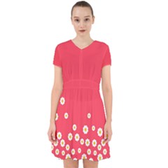 Flowers White Daisies Pattern Red Background Flowers White Daisies Pattern Red Bottom Adorable In Chiffon Dress by genx