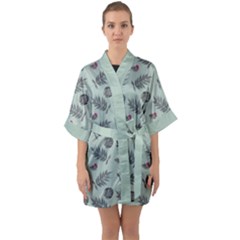 Tropical Pattern Quarter Sleeve Kimono Robe by LoolyElzayat