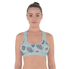 Tropical Pattern Cross Back Sports Bra by LoolyElzayat