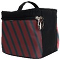 Living Coral Diagonal Stripes Make Up Travel Bag (Big) View2