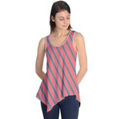 Living Coral Diagonal Stripes Sleeveless Tunic by LoolyElzayat