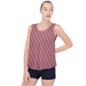 Living Coral Diagonal Stripes Bubble Hem Chiffon Tank Top View1