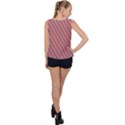 Living Coral Diagonal Stripes Bubble Hem Chiffon Tank Top View2