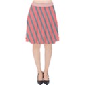 Living Coral Diagonal Stripes Velvet High Waist Skirt View1