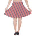 Living Coral Diagonal Stripes Velvet High Waist Skirt View2