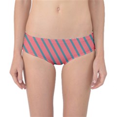 Living Coral Diagonal Stripes Classic Bikini Bottoms by LoolyElzayat