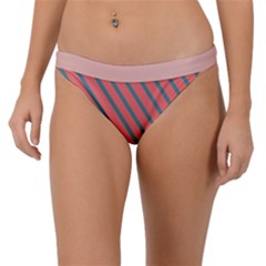 Living Coral Diagonal Stripes Band Bikini Bottom by LoolyElzayat