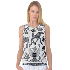 African Senufo Korhogo Tribal Ethnic Art  Women s Basketball Tank Top by BluedarkArt