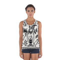 African Senufo Korhogo Tribal Ethnic Art  Sport Tank Top  by BluedarkArt