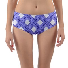 Textile Cross Seamless Pattern Reversible Mid-waist Bikini Bottoms by Pakrebo