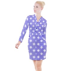 Textile Cross Seamless Pattern Button Long Sleeve Dress by Pakrebo