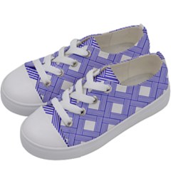 Textile Cross Seamless Pattern Kids  Low Top Canvas Sneakers by Pakrebo