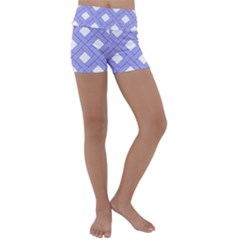 Textile Cross Seamless Pattern Kids  Lightweight Velour Yoga Shorts