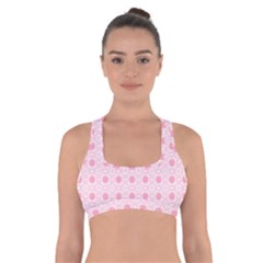 Traditional Patterns Pink Octagon Cross Back Sports Bra by Pakrebo