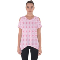 Traditional Patterns Pink Octagon Cut Out Side Drop Tee by Pakrebo