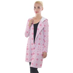 Traditional Patterns Pink Octagon Hooded Pocket Cardigan