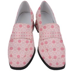 Traditional Patterns Pink Octagon Women s Chunky Heel Loafers