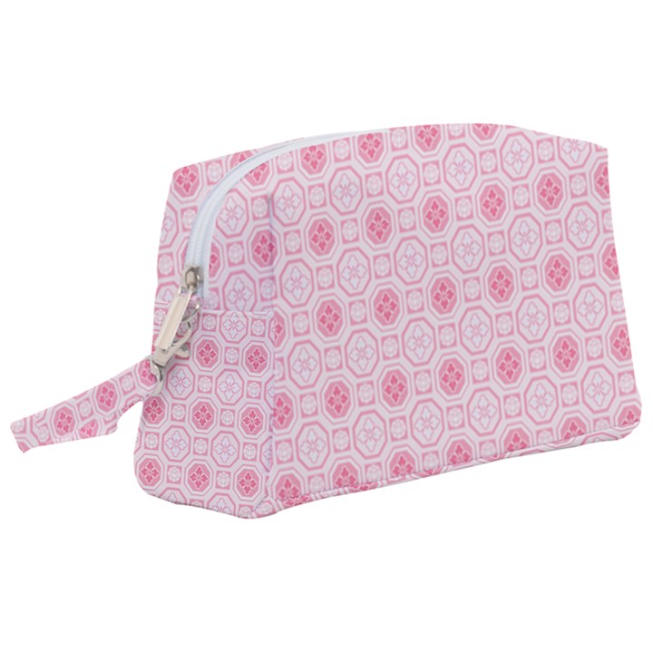 Traditional Patterns Pink Octagon Wristlet Pouch Bag (Large)