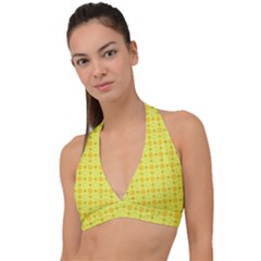 Traditional Patterns Chrysanthemum Halter Plunge Bikini Top by Pakrebo