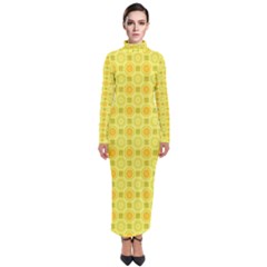 Traditional Patterns Chrysanthemum Turtleneck Maxi Dress by Pakrebo