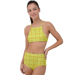 Traditional Patterns Chrysanthemum High Waist Tankini Set