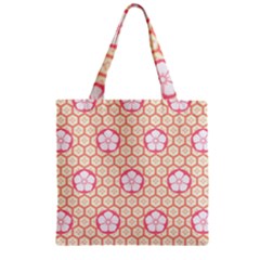 Floral Design Seamless Wallpaper Zipper Grocery Tote Bag by Pakrebo