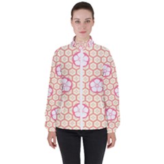 Floral Design Seamless Wallpaper Women s High Neck Windbreaker by Pakrebo