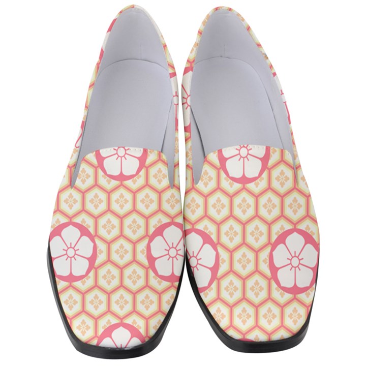 Floral Design Seamless Wallpaper Women s Classic Loafer Heels