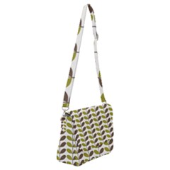 Leaf Plant Pattern Seamless Shoulder Bag With Back Zipper