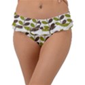 Leaf Plant Pattern Seamless Frill Bikini Bottom View1