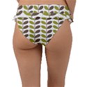 Leaf Plant Pattern Seamless Frill Bikini Bottom View2