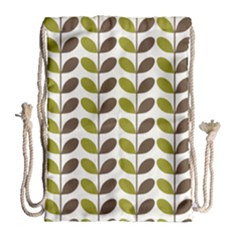 Leaf Plant Pattern Seamless Drawstring Bag (large) by Pakrebo