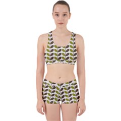 Leaf Plant Pattern Seamless Work It Out Gym Set by Pakrebo