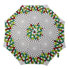 Round Star Colors Illusion Mandala Hook Handle Umbrellas (small) by Mariart