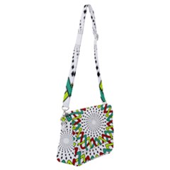 Round Star Colors Illusion Mandala Shoulder Bag With Back Zipper