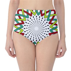 Round Star Colors Illusion Mandala Classic High-waist Bikini Bottoms by Mariart