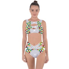 Round Star Colors Illusion Mandala Bandaged Up Bikini Set  by Mariart