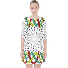 Round Star Colors Illusion Mandala Pocket Dress by Mariart